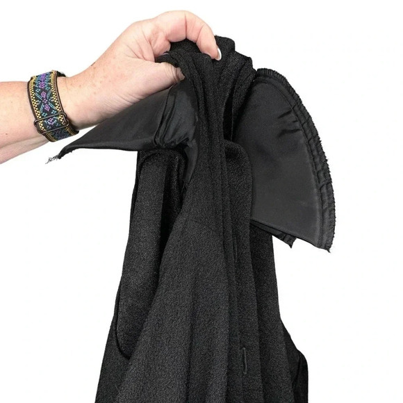 Positive Attitude 1X plussize formal black textured dress + beaded fringe jacket - Picture 9 of 10